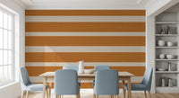 Modern Horizontal Stripe Terracotta Cream Wallpaper⁠
