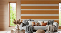 Modern Horizontal Stripe Terracotta Cream Wallpaper⁠