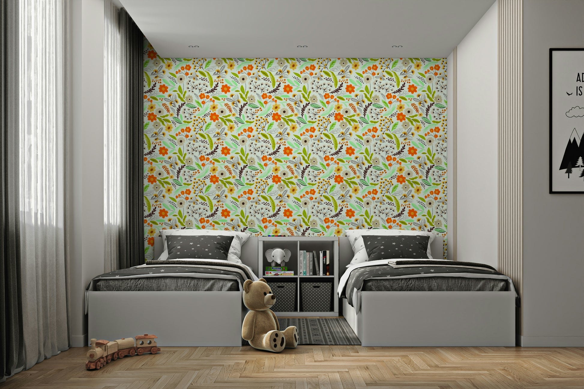 Bright and airy meadow bloom wallpaper design


