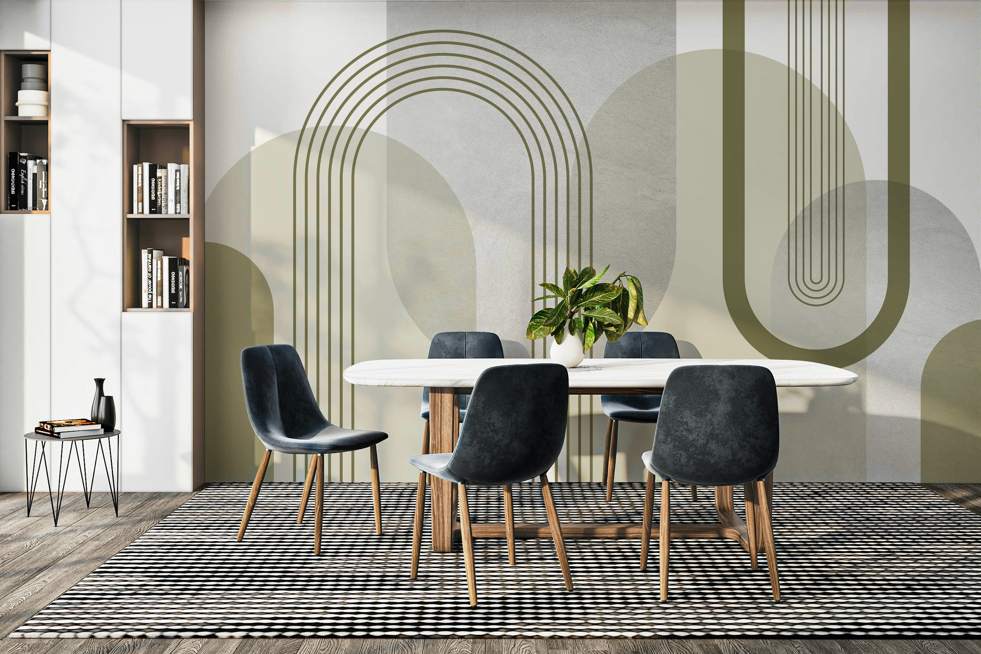 Eye-catching modern abstraction wall mural for stylish rooms

