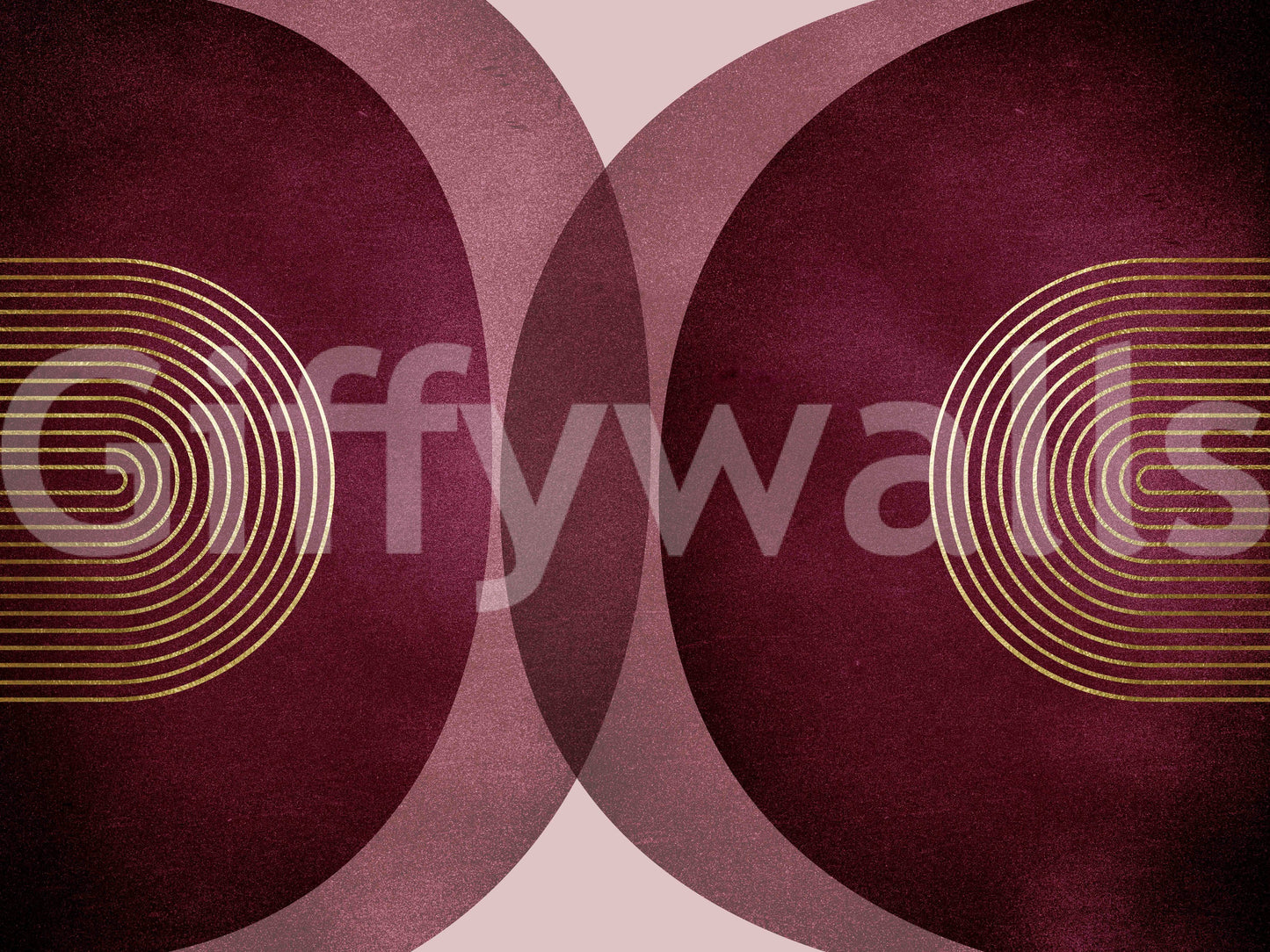 Modern Mid Century Burgundy Wall Mural