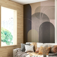 Modern linen 2 wall mural with mid-century aesthetic


