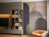 Chic modern mid-century linen wall mural for contemporary spaces

