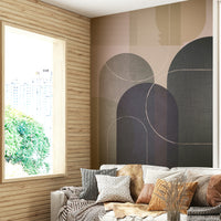 Elegant Mid Century linen 3 wall mural with minimalist charm

