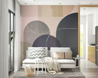 Modern Mid Century linen 3 wall mural for contemporary spaces

