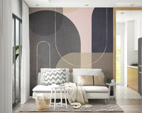 Modern mural with linen-inspired pattern

