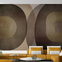 Neutral-toned wall mural with vintage charm

