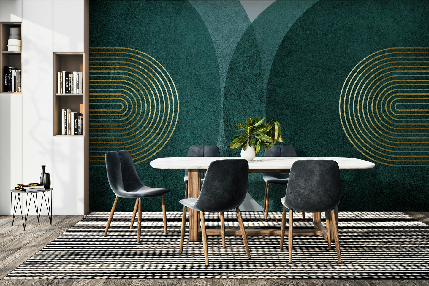 Modern Mid Century in Teal Wall Mural
