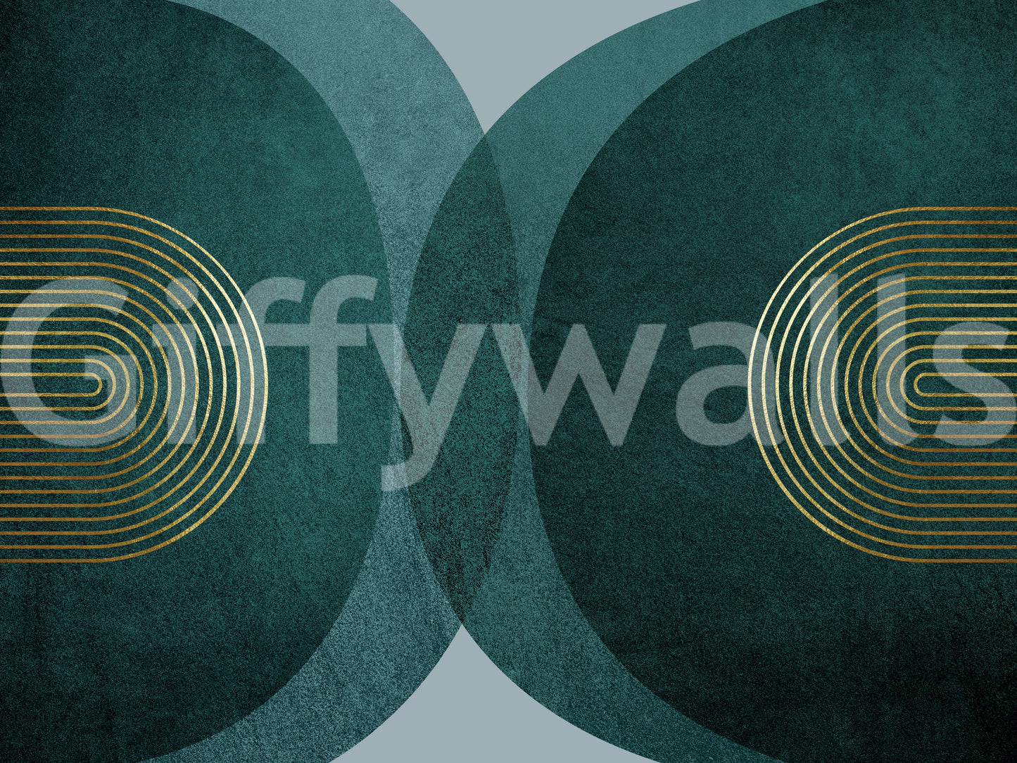 Modern Mid Century in Teal Wall Mural