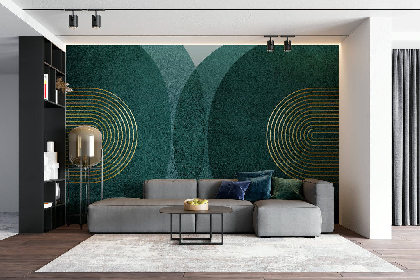 Modern Mid Century in Teal Wall Mural
