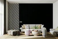 An artistic corporate theme mural on minimalist wallpaper.

