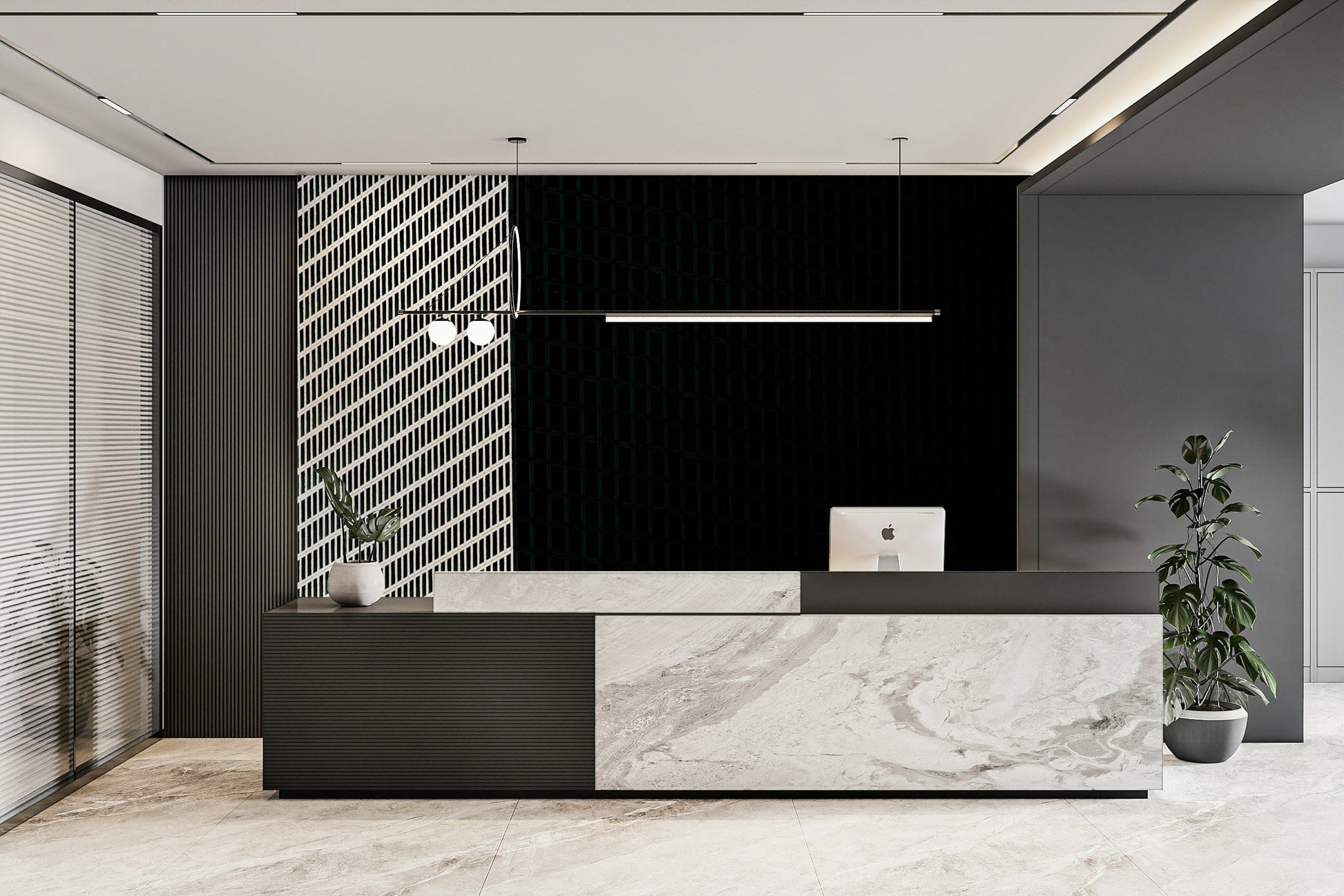 A beautiful modern office wallpaper mural for a professional space.

