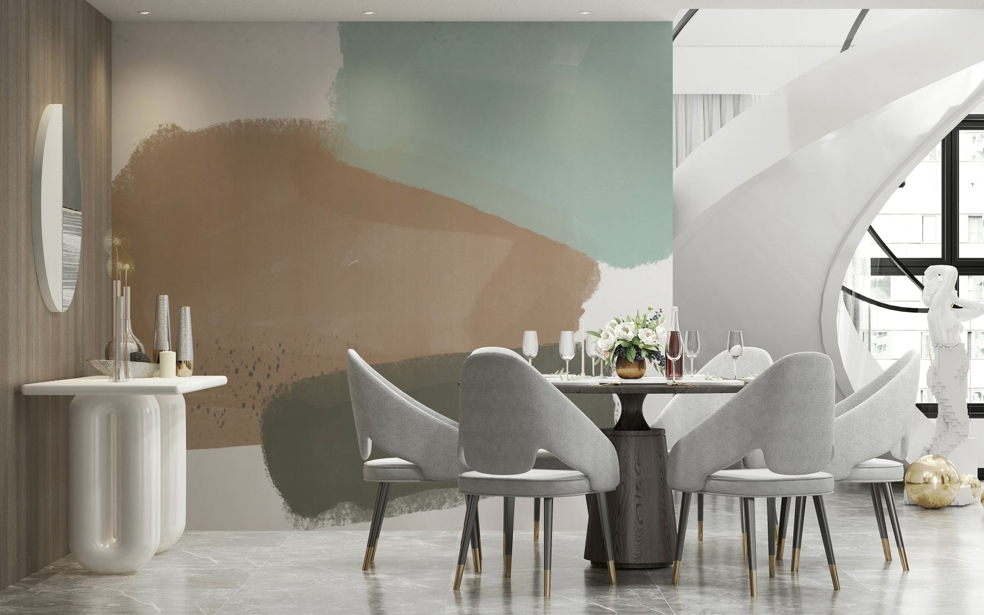 Aesthetic Modern Pastel wall covering with subtle detail.