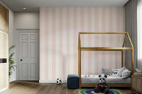 Elegant pastel stripe wallpaper for feminine spaces

