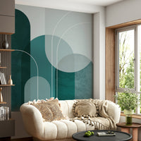 Elegant Modern Teal Arches mural for modern home decor

