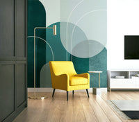 Peel-and-stick Modern Teal Arches 1 mural for easy decor

