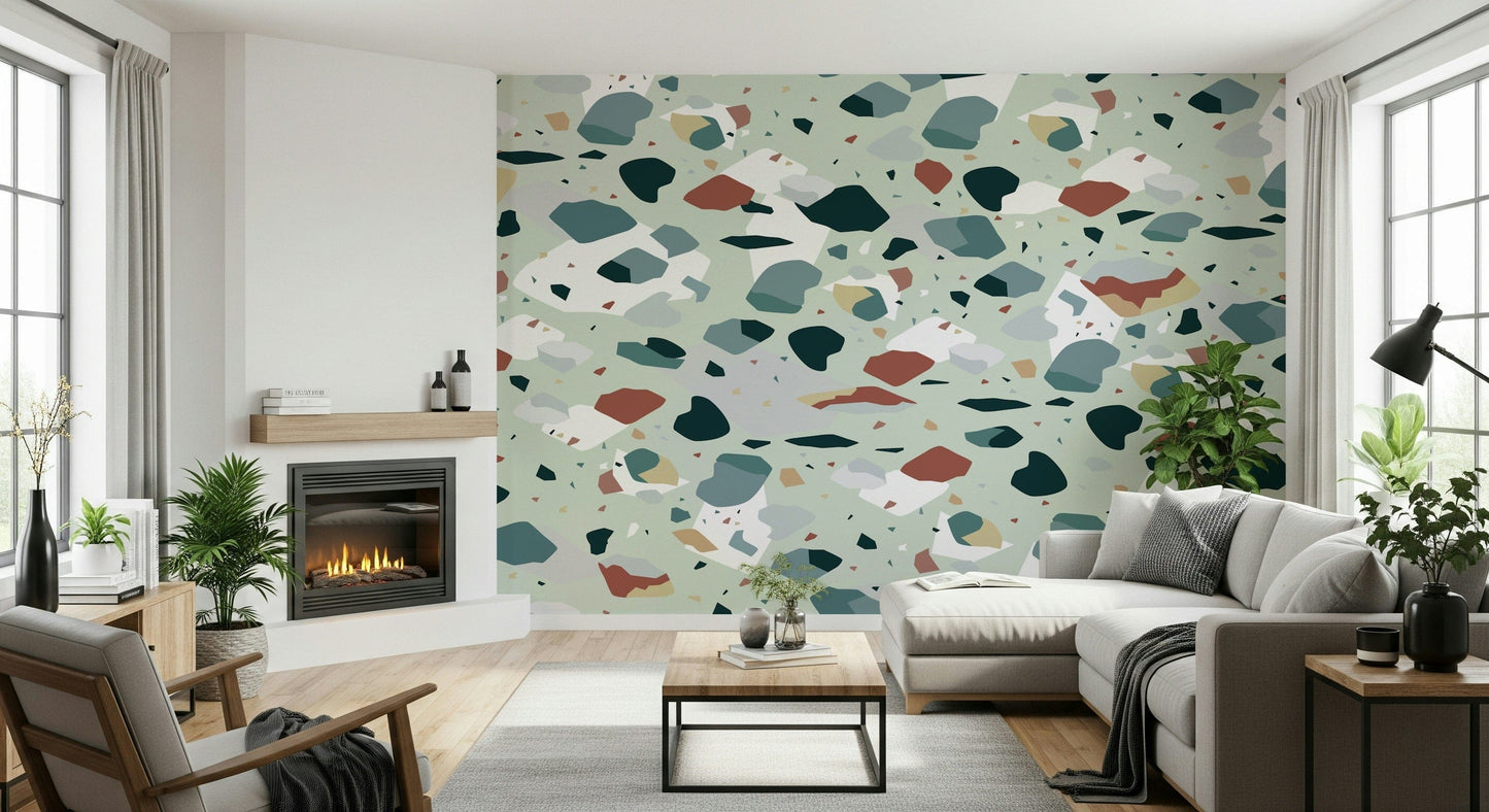 A classic terrazzo design wallpaper for walls.