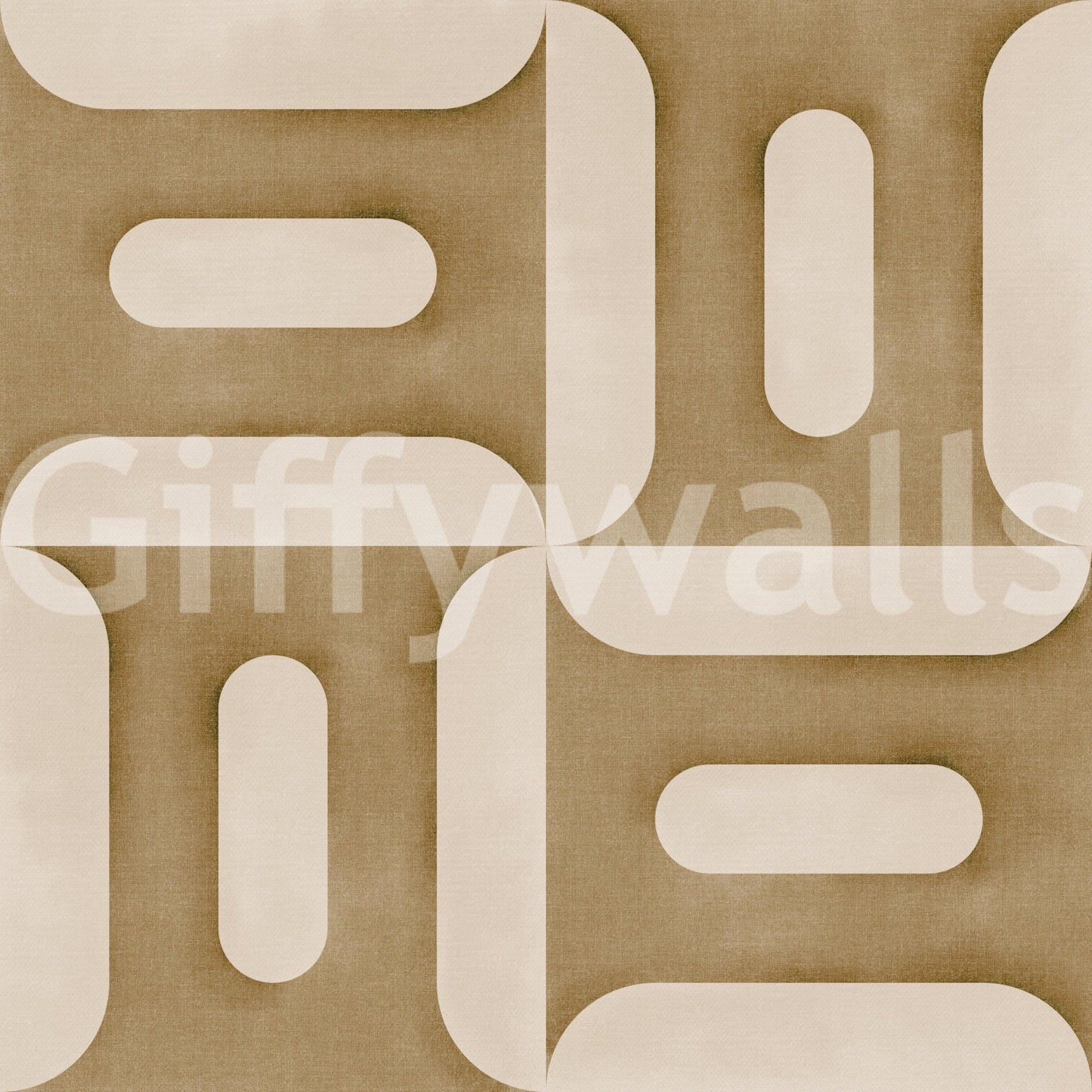 Modern Textured Geometries Camel wallpaper close-up showing the camel and cream rounded geometric pattern