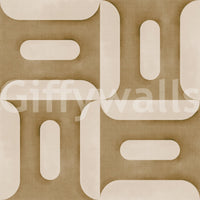 Modern Textured Geometries Camel wallpaper close-up showing the camel and cream rounded geometric pattern