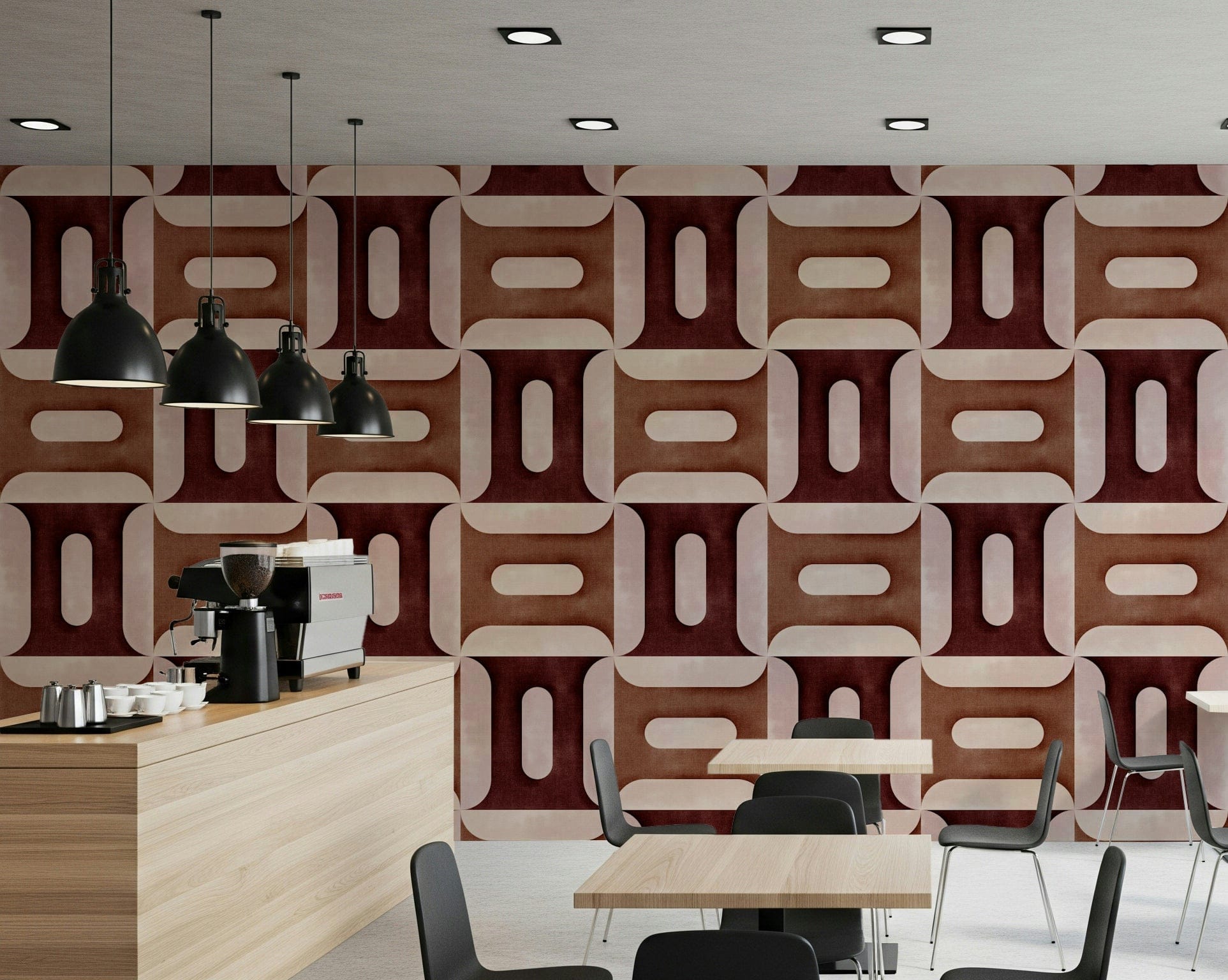 Modern Textured Geometries Clay Wallpaper⁠