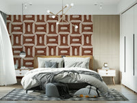 Modern Textured Geometries Copper Wallpaper⁠