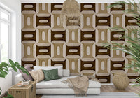 Modern Textured Geometries Earthy Wallpaper⁠