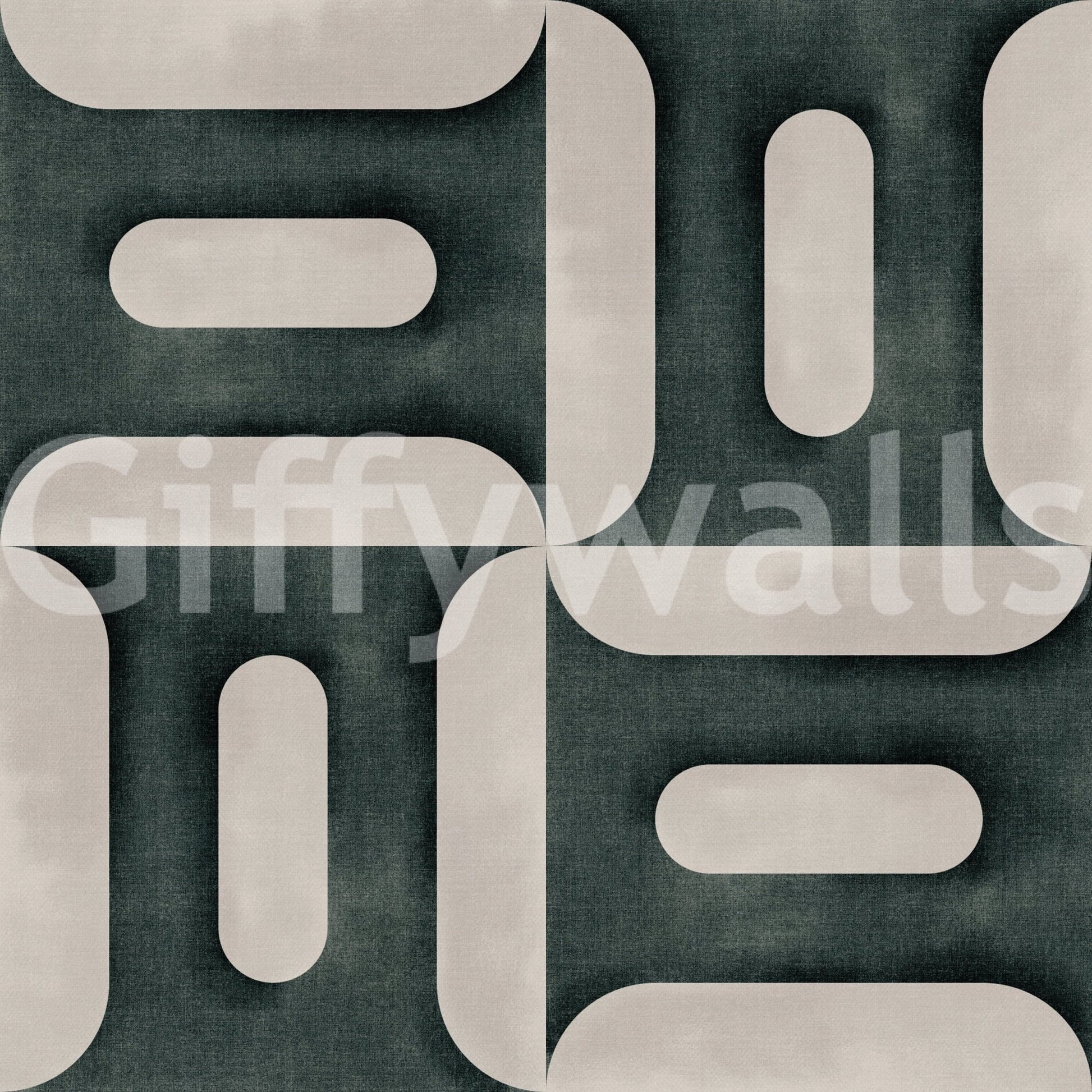 Modern Textured Geometries Vintage Denim Wallpaper⁠