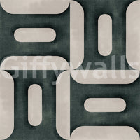 Modern Textured Geometries Vintage Denim Wallpaper⁠