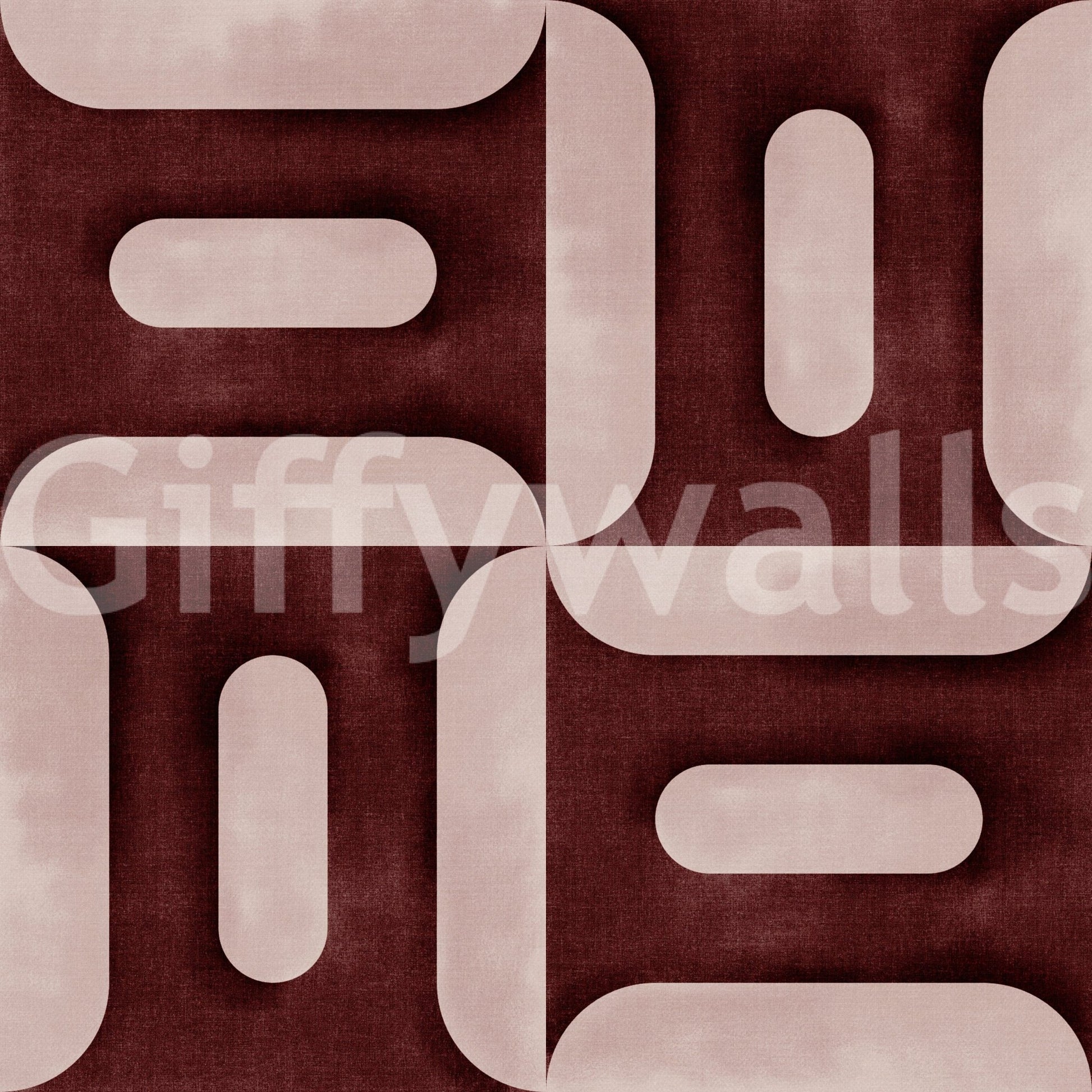 Modern Textured Geometries Wine Wallpaper⁠