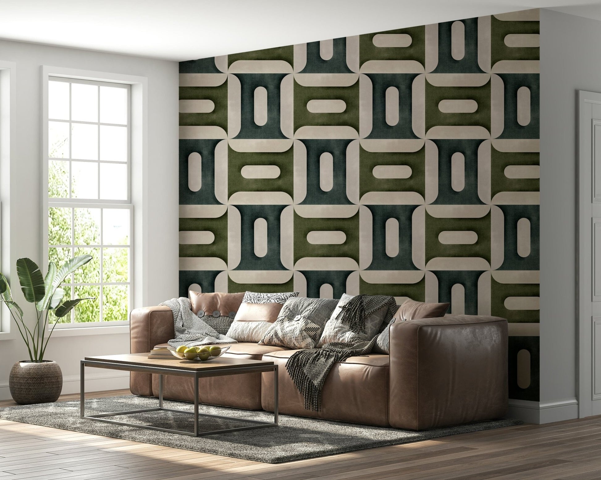 Modern Textured Geometries Winter Wallpaper⁠