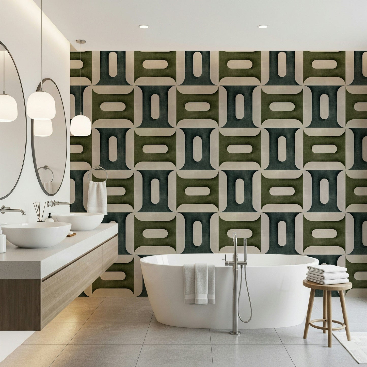 Modern Textured Geometries Winter Wallpaper⁠