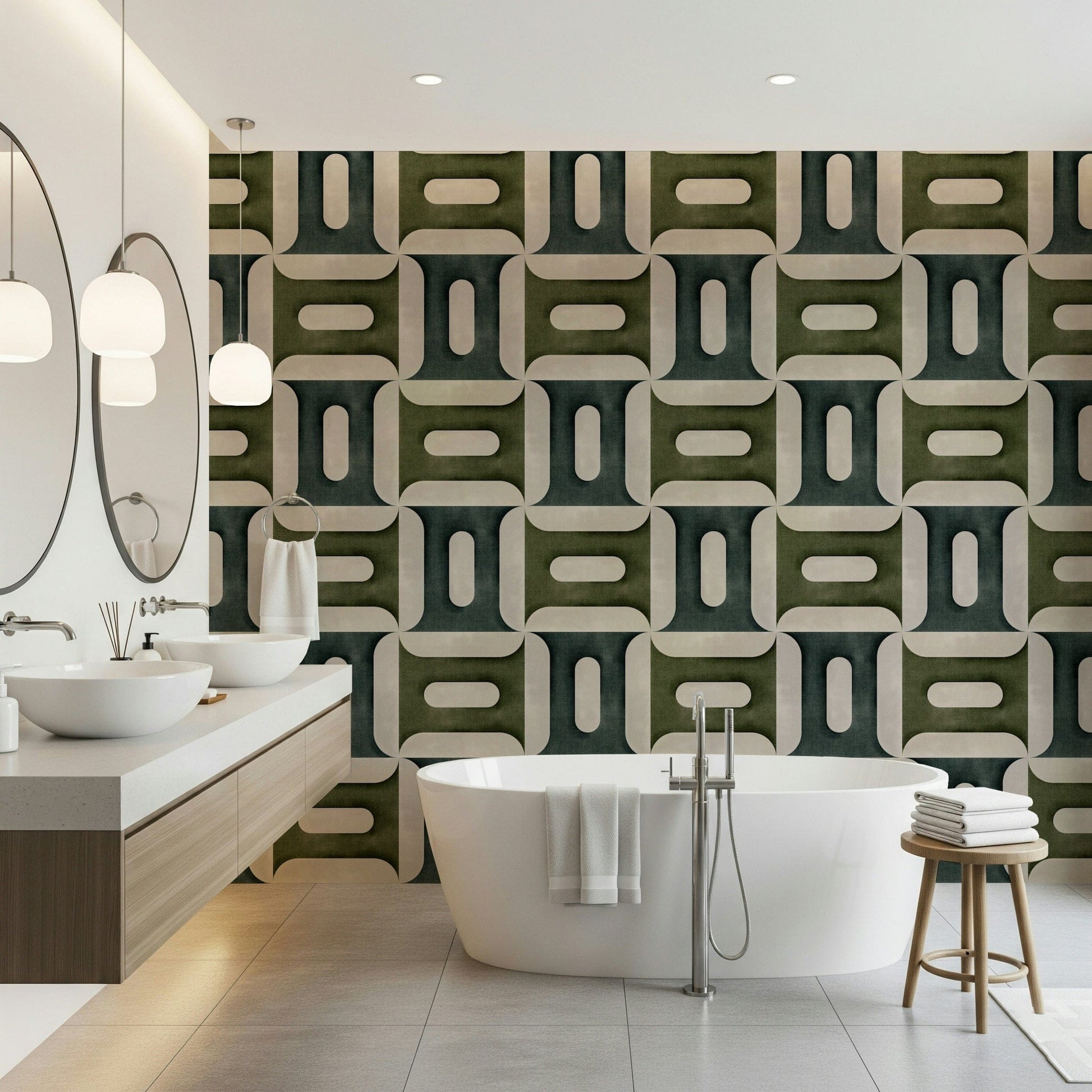 Modern Textured Geometries Winter Wallpaper⁠