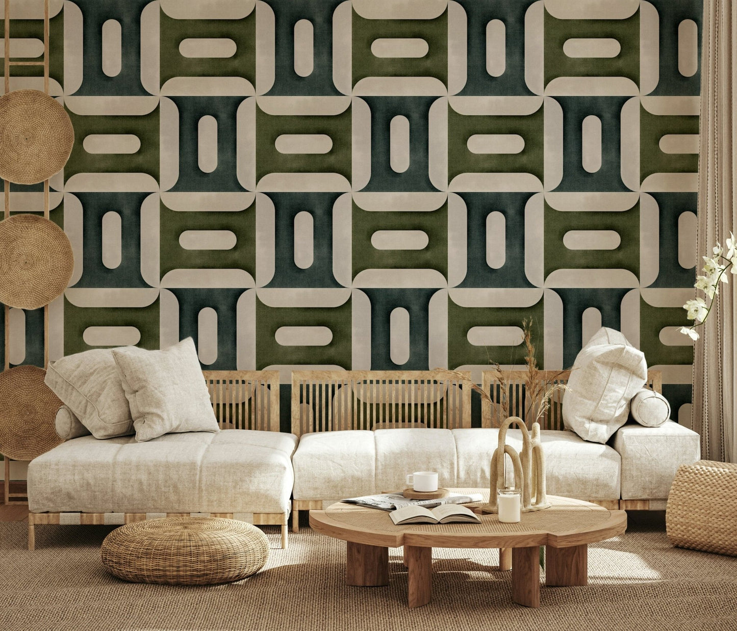 Modern Textured Geometries Winter Wallpaper⁠