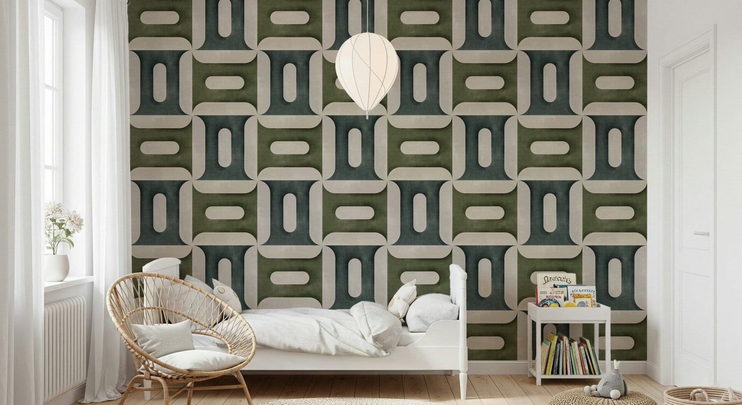 Modern Textured Geometries Winter Wallpaper⁠