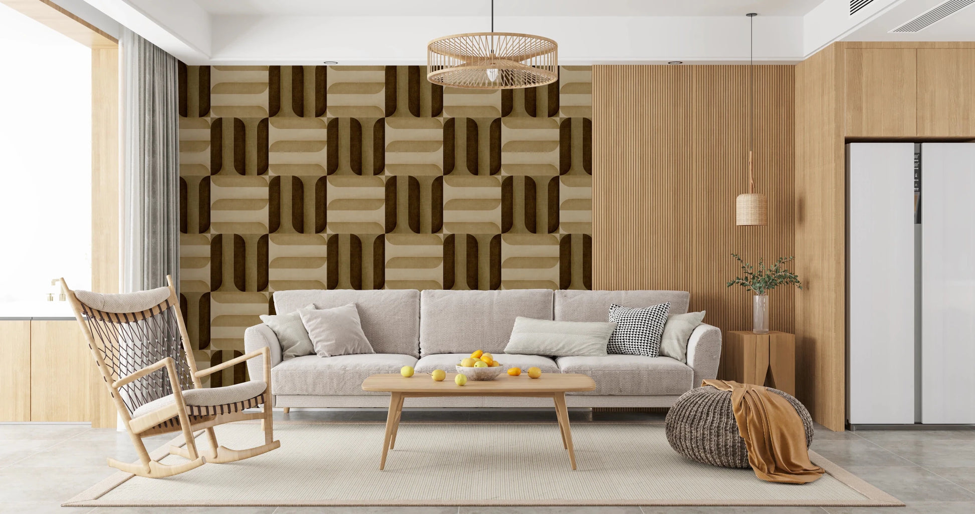 Modern Textured Signs Earthy Wallpaper⁠