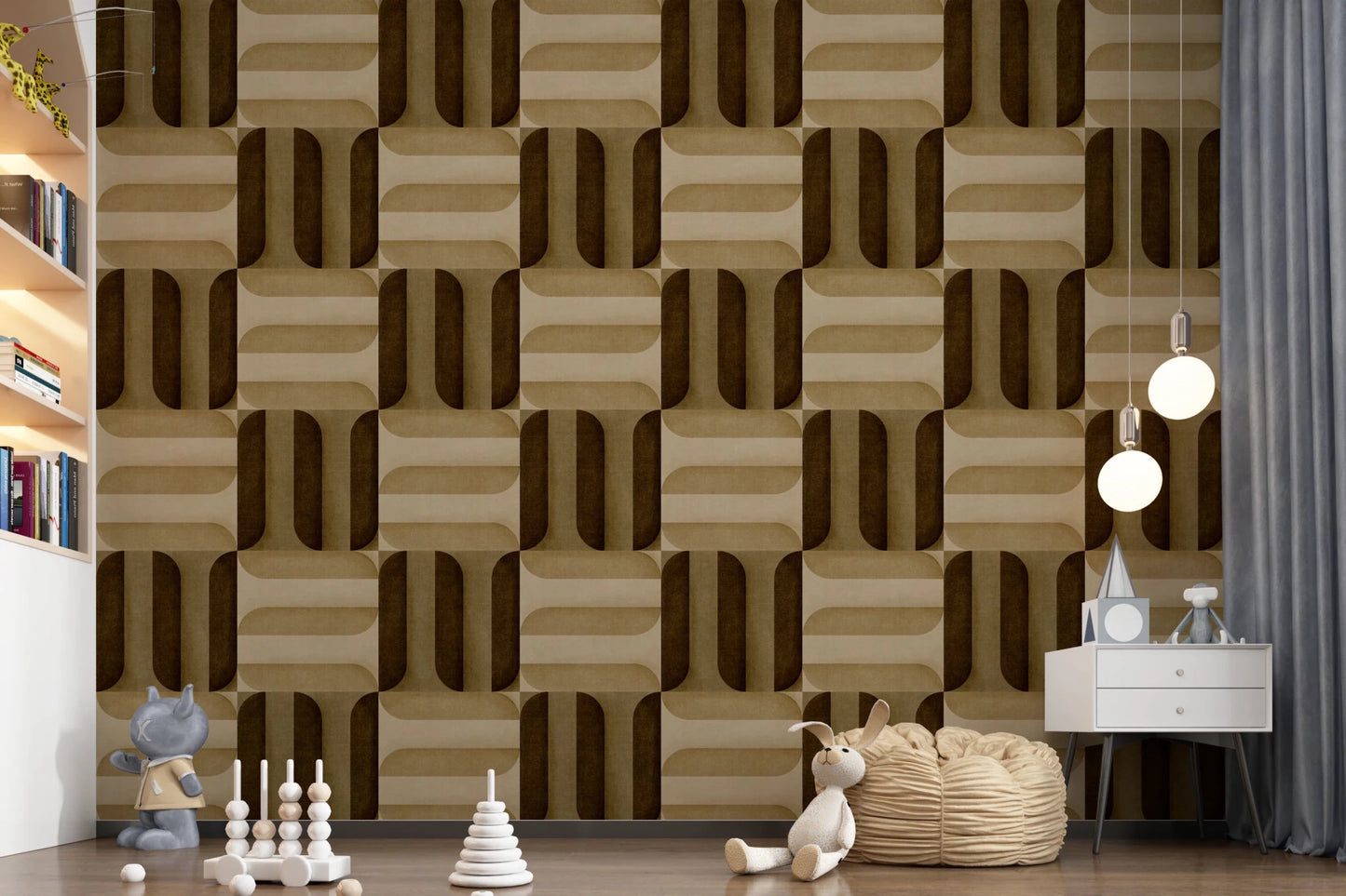 Modern Textured Signs Earthy Wallpaper⁠