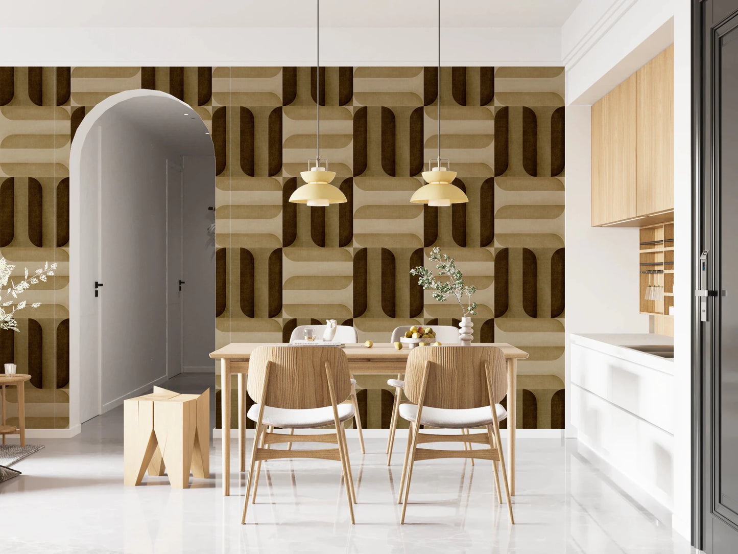 Modern Textured Signs Earthy Wallpaper⁠