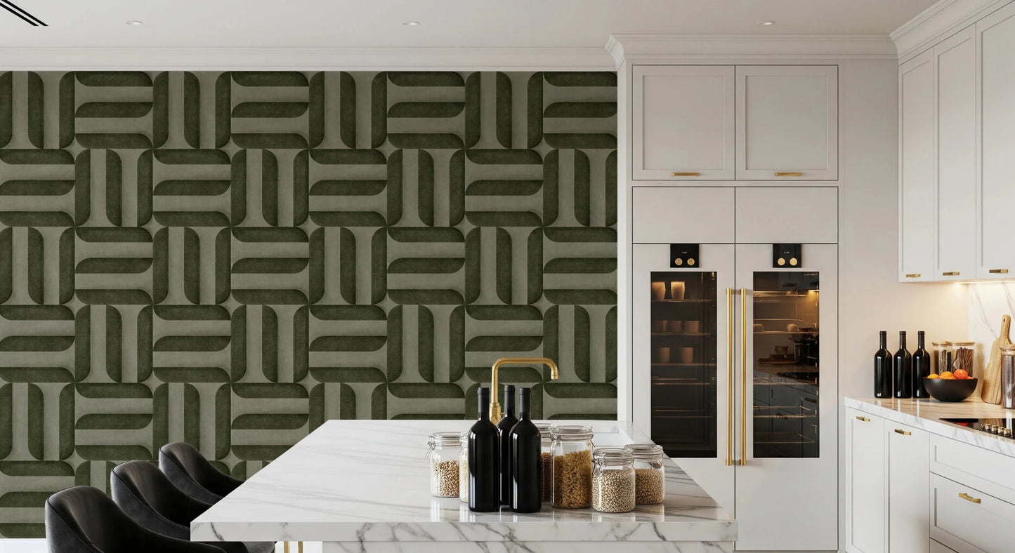 Modern Textured Signs Olive Wallpaper⁠