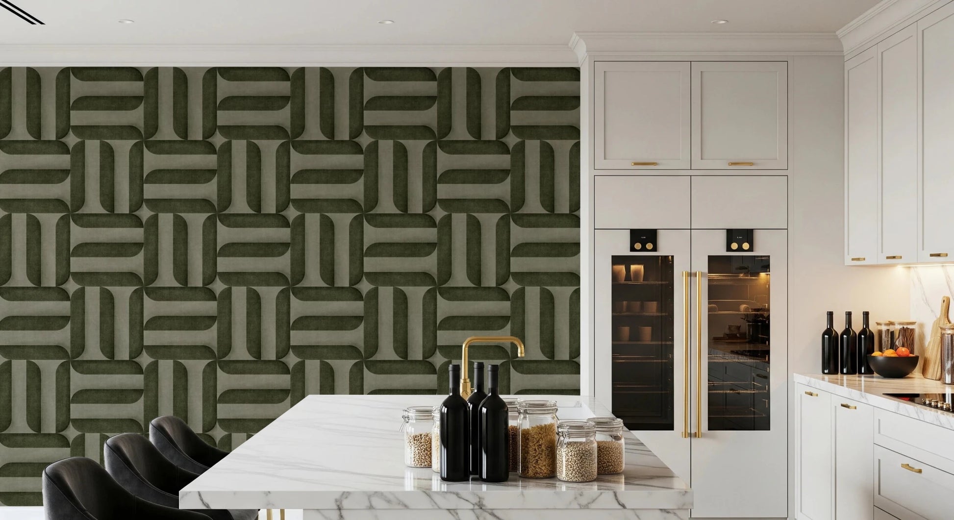 Modern Textured Signs Olive Wallpaper⁠