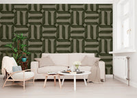 Modern Textured Signs Olive Wallpaper⁠