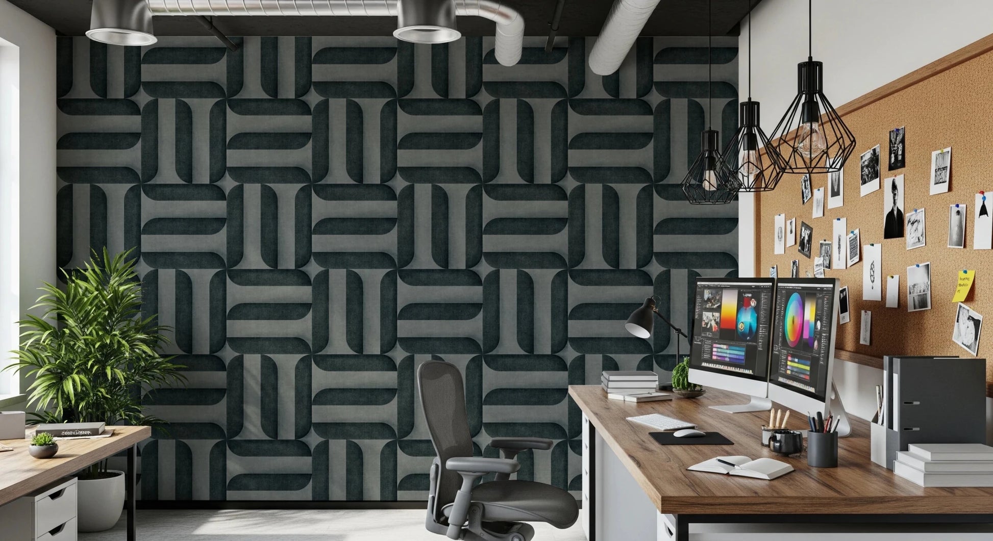 Modern Textured Signs Vintage Denim Wallpaper⁠