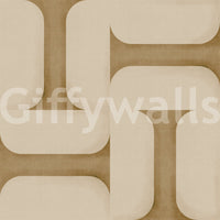 Modern Textured Tiles Camel wallpaper close-up showing the camel and cream interlocking tile detail