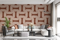 Modern Textured Tiles Copper Wallpaper⁠