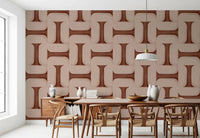 Modern Textured Tiles Copper Wallpaper⁠