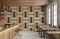 Modern Textured Tiles Earthy Wallpaper⁠