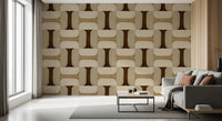 Modern Textured Tiles Earthy Wallpaper⁠