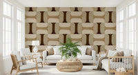 Modern Textured Tiles Earthy Wallpaper⁠