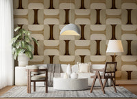 Modern Textured Tiles Earthy Wallpaper⁠