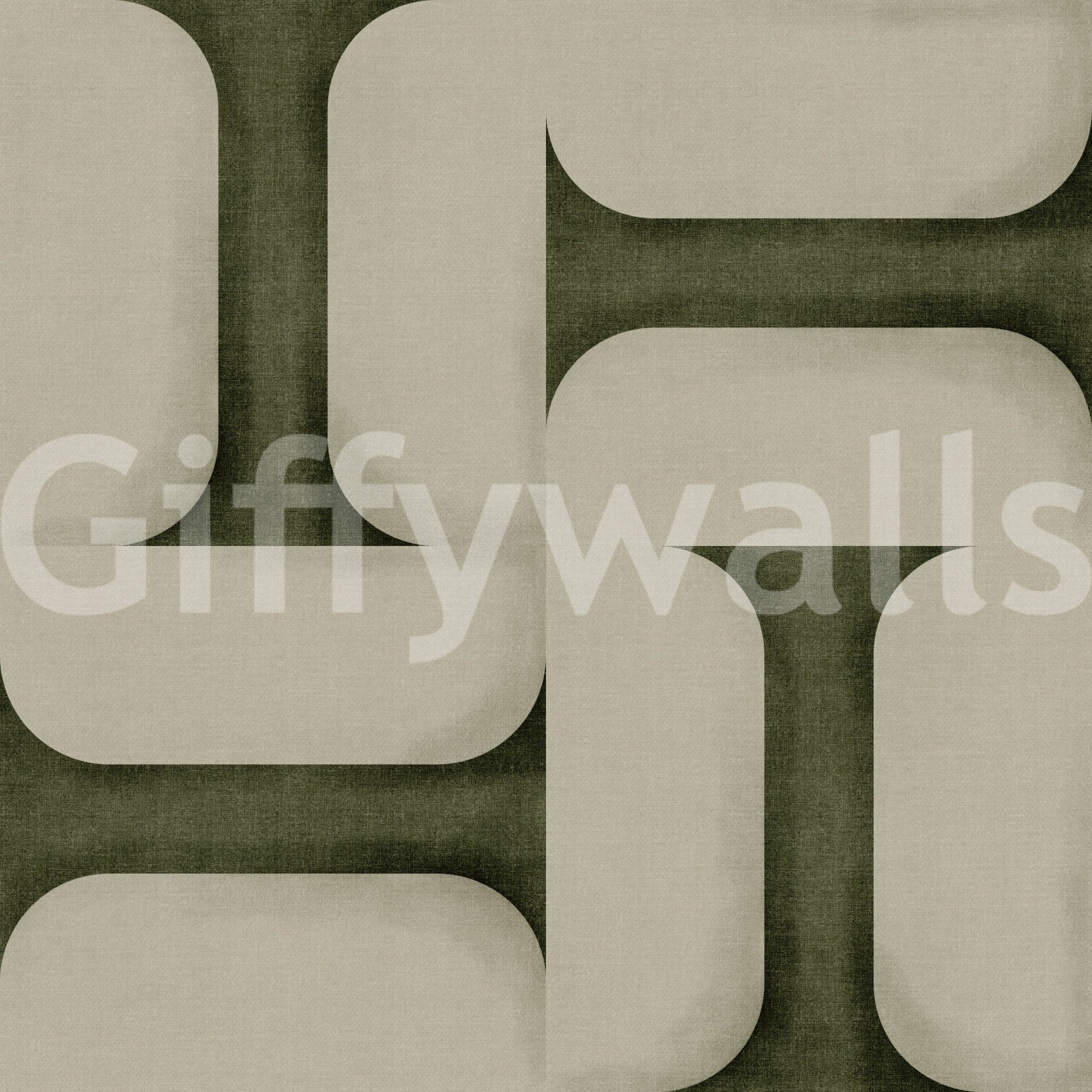 Modern Textured Tiles Olive Wallpaper⁠