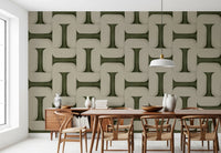 Modern Textured Tiles Olive Wallpaper⁠